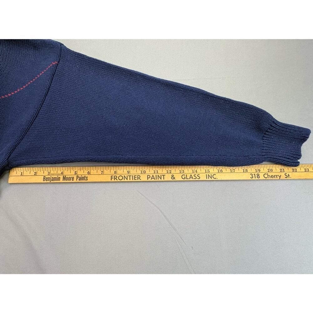 Vintage John Ashford Golf Sweater Mens Large Blue Argyle Embroidered Cotton Knit - Picture 5 of 7